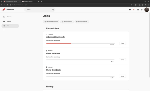 Running Cardinal Home Server jobs